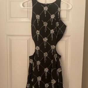 ASOS Black and Silver cut out dress